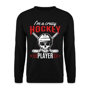 Je suis un joueur de hockey fou I joueur de hockey sur glace - Sweat-shirt Unisexe - noir - Devant - Alina (178cm) & Michal (187cm)