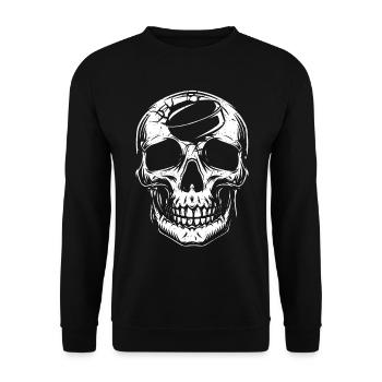 Hockey sur glace Skull Puck Hockey Joueur de hockey sur glace - Sweat-shirt Unisexe - noir - Devant - Alina (178cm) & Michal (187cm)