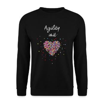 Agility mit Herz Hundeschule Hund Trainerin - Unisex Pullover - Schwarz - Vorne - Alina (178cm) & Michal (187cm)
