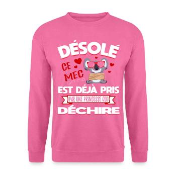 Désolé Saint-Valentin Homme Mari Humour - Sweat-shirt Unisexe - rose - Devant