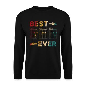 Gitarre Best Dad Ever Hidden Message Akkord für eine - Unisex Pullover - Schwarz - Vorne - Alina (178cm) & Michal (187cm)