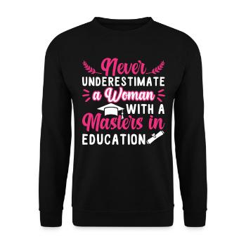 Masters Degree In Education Graduation - Unisex Sweatshirt - black - Front - Alina (178cm) & Michal (187cm)
