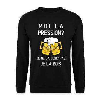 moi la pression je ne la subis pas je la bois - Sweat-shirt Unisexe - noir - Devant - Alina (178cm) & Michal (187cm)