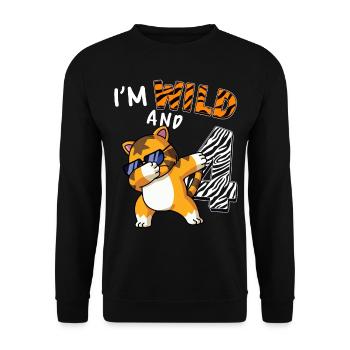 I’m Wild et 4 jungle animal toddler shirt - Sweat-shirt Unisexe - noir - Devant - Alina (178cm) & Michal (187cm)
