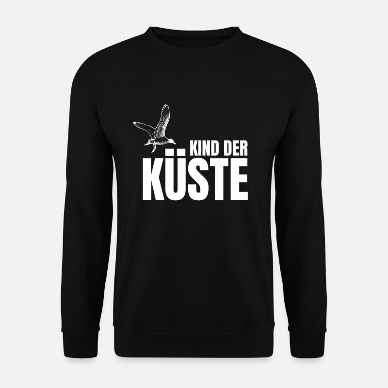 Kind der Küste mit Möwe für Kinder der Küste - Unisex Pullover - Schwarz