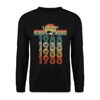 Anniversaire Né 1988 Millésime Année de naissance 1988 - Sweat-shirt Unisexe - noir - Devant - Alina (178cm) & Michal (187cm)