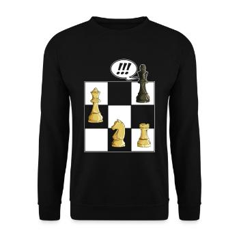 Chess Chessboard Checkmate Chess pieces King - Unisex Sweatshirt - black - Front - Alina (178cm) & Michal (187cm)