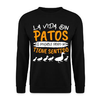 Ein Leben ohne Enten Spruch Ente Zucht Ente - Unisex Pullover - Schwarz - Vorne - Alina (178cm) & Michal (187cm)