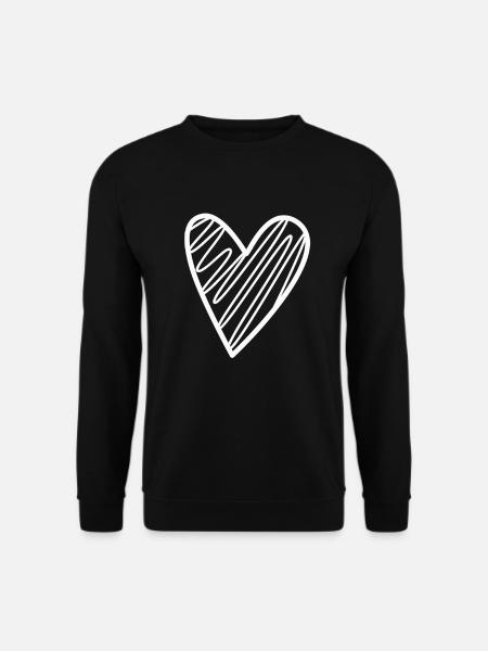 Weisses Herz Geschenkidee - Unisex Pullover - Schwarz