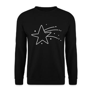 Sternschnuppe Geschenkidee - Unisex Pullover - Schwarz - Vorne - Alina (178cm) & Michal (187cm)