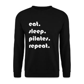 Pilates - manger. Dormir. pilates. répéter. - Sweat-shirt Unisexe - noir - Devant - Alina (178cm) & Michal (187cm)