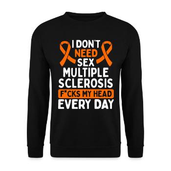 Multiple Sclerosis Awareness Orange MS Ribbon - Unisex Pullover - Schwarz - Vorne - Alina (178cm) & Michal (187cm)