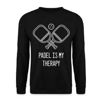 Padel - Le padel est ma thérapie - Sweat-shirt Unisexe - noir - Devant - Alina (178cm) & Michal (187cm)