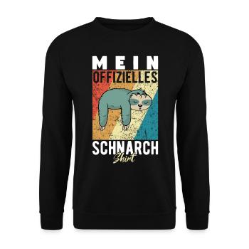 Mein Schnarchshirt Schlafshirt Faultier Retro - Unisex Pullover - Schwarz - Vorne - Alina (178cm) & Michal (187cm)