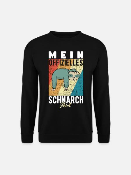 Mein Schnarchshirt Schlafshirt Faultier Retro - Unisex Pullover - Schwarz