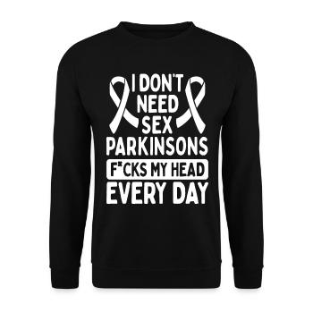 Parkinson's Awareness White Parkinson's Ribbon - Unisex Sweatshirt - black - Front - Alina (178cm) & Michal (187cm)