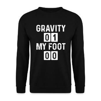 Drôle de pied cassé Gravity Broken Foot Survivor - Sweat-shirt Unisexe - noir - Devant - Alina (178cm) & Michal (187cm)