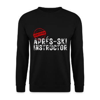 Apres Ski Party Certified Aprés-Ski Instructor - Unisex Pullover - Schwarz - Vorne - Alina (178cm) & Michal (187cm)