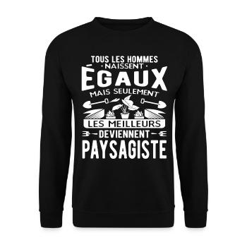 Paysagiste Aménagement Paysager - Sweat-shirt Unisexe - noir - Devant - Alina (178cm) & Michal (187cm)