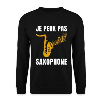 je peux pas j ai saxophone Humour Jazz Musique - Sweat-shirt Unisexe - noir - Devant - Alina (178cm) & Michal (187cm)