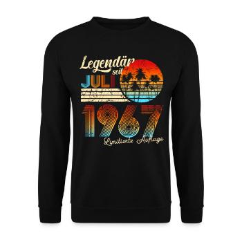 Geburtstag Mann Legendär Seit Juli 1967 - Unisex Pullover - Schwarz - Vorne - Alina (178cm) & Michal (187cm)