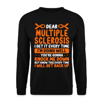 Multiple Sclerosis Awareness Month MS Ribbon - Unisex Pullover - Schwarz - Vorne - Alina (178cm) & Michal (187cm)