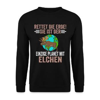 Umweltschutz Tierschutz Elch - Unisex Pullover - Schwarz - Vorne - Alina (178cm) & Michal (187cm)