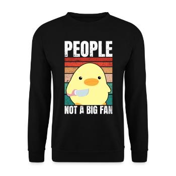 Duck With Knife - People Not A Big Fan - Unisex Sweatshirt - black - Front - Alina (178cm) & Michal (187cm)