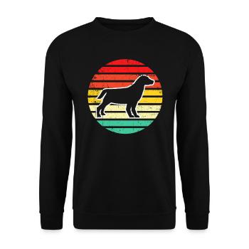Dog Hund Silhouette Retro - Unisex Pullover - Schwarz - Vorne - Alina (178cm) & Michal (187cm)