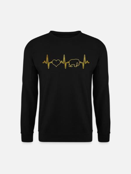 Elephant Heartbeat - Unisex Sweatshirt - black