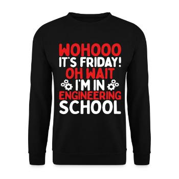 Engineering Study Guide Engineering Student School - Unisex Sweatshirt - black - Front - Alina (178cm) & Michal (187cm)