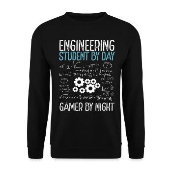 Engineering College Student School Graduate - Unisex Sweatshirt - black - Front - Alina (178cm) & Michal (187cm)