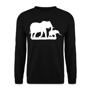 Elephant Africa Animal Motif Empreinte Animal Motif - Sweat-shirt Unisexe - noir - Devant - Alina (178cm) & Michal (187cm)