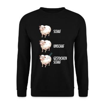 Fotograf Schaf Unschaf Gestochen Schaf Fotografie - Unisex Pullover - Schwarz - Vorne - Alina (178cm) & Michal (187cm)