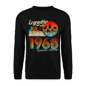 Geburtstag Mann Legendär Seit Juli 1968 - Unisex Pullover - Schwarz - Vorne - Alina (178cm) & Michal (187cm)