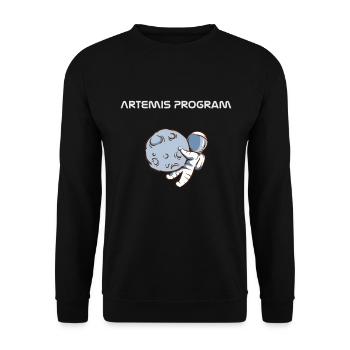 Programme Artemis Astronaute Lune - Sweat-shirt Unisexe - noir - Devant - Alina (178cm) & Michal (187cm)