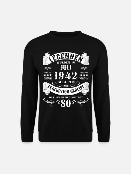 80. Geburtstag 80 Jahre Juli 1942 - Unisex Pullover - Schwarz