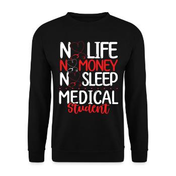 Étudiant survivant à l’obtention du diplôme de l’école de médecine - Sweat-shirt Unisexe - noir - Devant - Alina (178cm) & Michal (187cm)