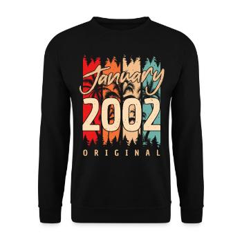 2002 Janvier Idée Cadeau Vintage - Sweat-shirt Unisexe - noir - Devant - Alina (178cm) & Michal (187cm)