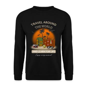Cool motif for your holiday and for the trip - Unisex Sweatshirt - black - Front - Alina (178cm) & Michal (187cm)