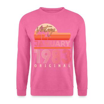 Born January 1983 Vintage - Unisex Sweatshirt - pink - Front