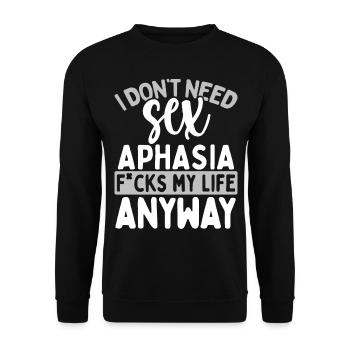 Carte de sensibilisation à l’aphasie Réadaptation aphasique - Sweat-shirt Unisexe - noir - Devant - Alina (178cm) & Michal (187cm)