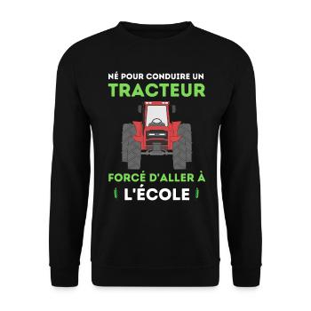 Tracteur Garçons Enfant Agriculteur Fermier - Sweat-shirt Unisexe - noir - Devant - Alina (178cm) & Michal (187cm)