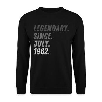 60e anniversaire 60 ans Juillet 1962 - Sweat-shirt Unisexe - noir - Devant - Alina (178cm) & Michal (187cm)