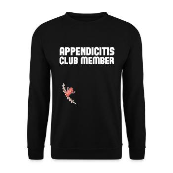 Appendicitis Club Member Funny Appendix Surgery - Unisex Sweatshirt - black - Front - Alina (178cm) & Michal (187cm)