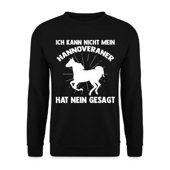 Reitstall Reiten Pferd Hannoveraner - Unisex Pullover - Schwarz - Vorne - Alina (178cm) & Michal (187cm)