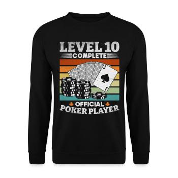 Jeu de poker Niveau 10 Fermer Officiel - Sweat-shirt Unisexe - noir - Devant - Alina (178cm) & Michal (187cm)