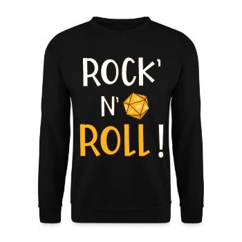 Rock'n'Roll! Humor Rollenspiel Musik d20 - Unisex Pullover - Schwarz - Vorne - Alina (178cm) & Michal (187cm)