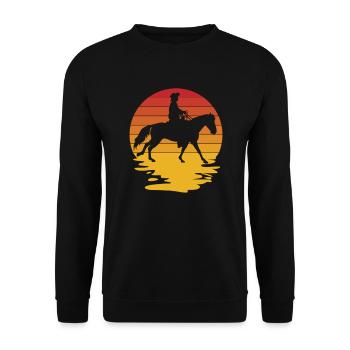 Rider Riding Rider Horse Horses Horse Race - Unisex Sweatshirt - black - Front - Alina (178cm) & Michal (187cm)