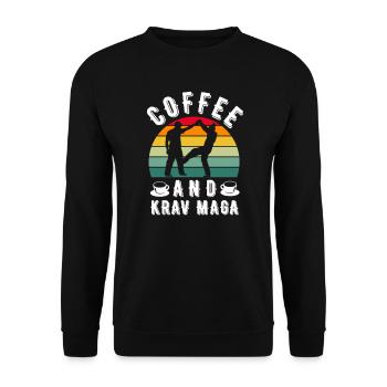 Krav Maga Israelische Kampfkunst Geschenk - Unisex Pullover - Schwarz - Vorne - Alina (178cm) & Michal (187cm)